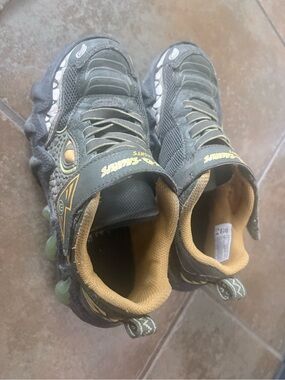 Skechers Kids Olive Green and Mustard Light-Up Sneakers